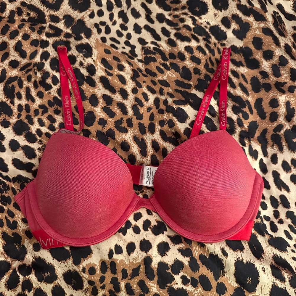 Calvin Klein Vibrant Red Push Up Bra